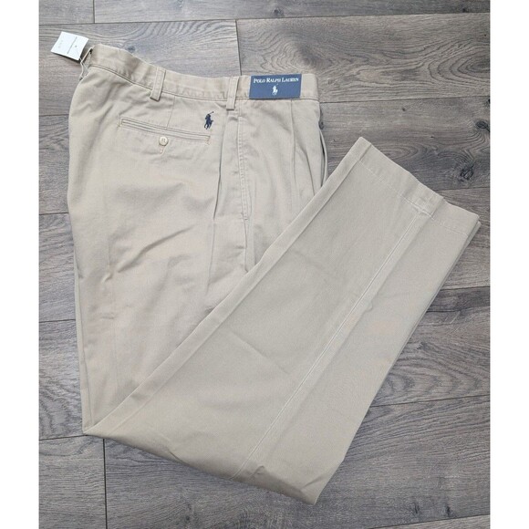 NWT Polo Ralph Lauren Mens Ethan Pants Chino Size 38X32 Tan - Picture 2 of 8